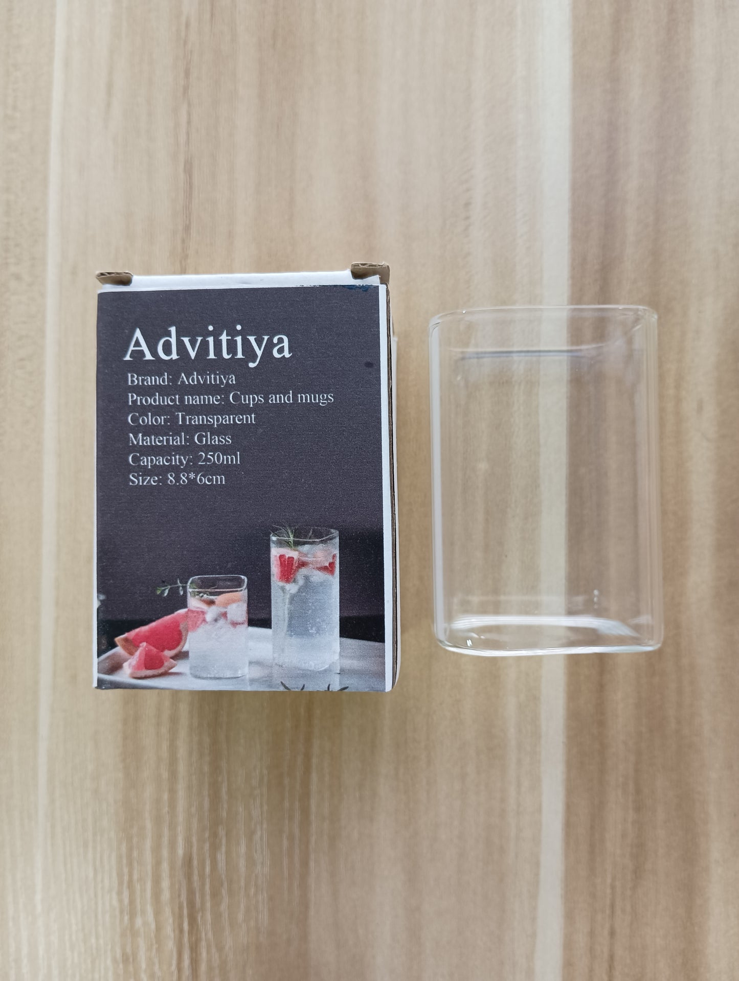 Advitiya Cups and mugs, household heat-resistant, high appearance water cup, ins transparent fruit tea cup