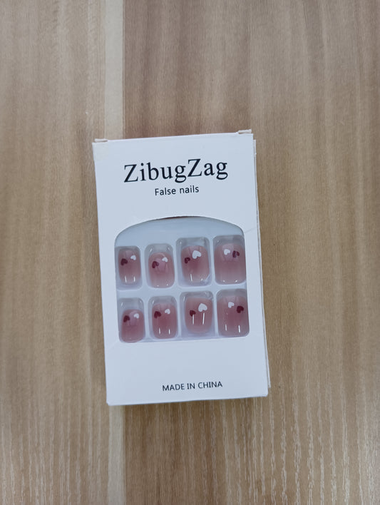 ZibugZag false nails fashion trend nail wear nail cute short removable nail piece finished students false nails