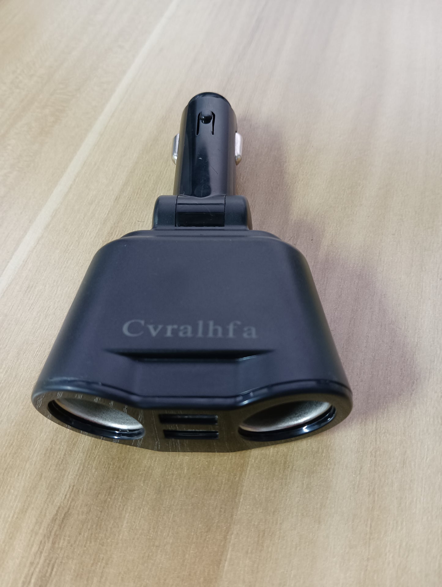 Cvralhfa Cigarette Lighter for Automobiles with 2 USB Ports and Intelligent Chip Black, ABS Material, 13x3.2x7.6cm, Dual Socket, 90W Power, 54A Splitter, 120 Degree Adjustable