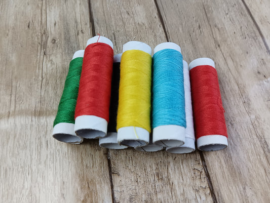 AWXUOCK Cotton Sewing Thread, 8-Pack, Large Spools, High Quality, Various Colors, Convenient for Travel, 129.98g Weight