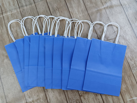 AJHMGJGO Souvenir Bags, Blue Color, Eco-Friendly Kraft Paper Material, 15x21cm Size, Set of 10, Simple and Elegant Design with Strong Load-Bearing Capacity