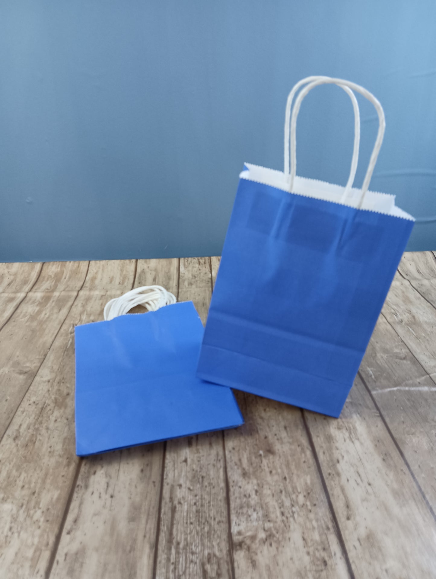 AJHMGJGO Souvenir Bags, Blue Color, Eco-Friendly Kraft Paper Material, 15x21cm Size, Set of 10, Simple and Elegant Design with Strong Load-Bearing Capacity