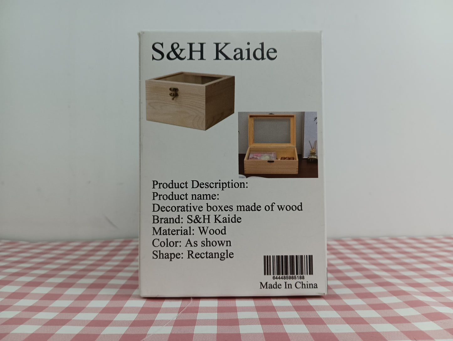 S&H Kaide Decorative boxes made of wood Transparent Glass Lid Small Wooden Box Super Small Mini Box with Lid Show Box Transparent Glass Lid Wooden Box Desktop Solid Wooden Box Accompanying Gift Packaging Box Jewelry Sundry Storage Boxes