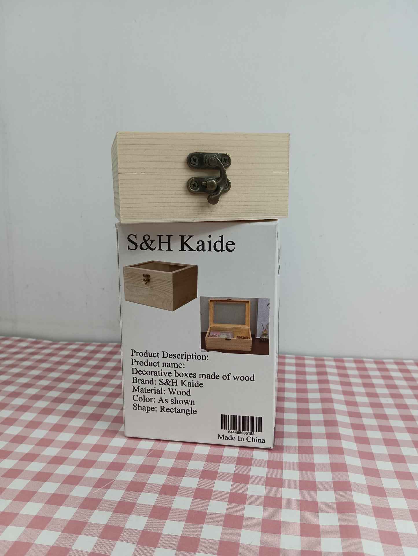 S&H Kaide Decorative boxes made of wood Transparent Glass Lid Small Wooden Box Super Small Mini Box with Lid Show Box Transparent Glass Lid Wooden Box Desktop Solid Wooden Box Accompanying Gift Packaging Box Jewelry Sundry Storage Boxes